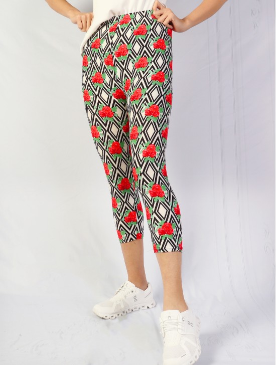 Flower Print Stretch Capri